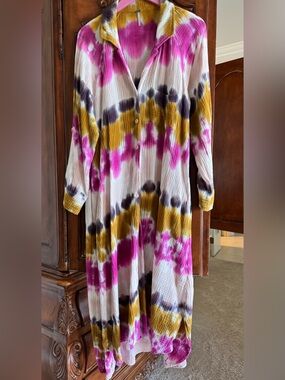 Young Fabulous and Broke Tie Dyed Duster Top with Pockets